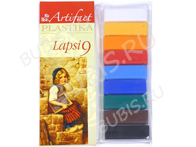 Полимерная глина Артефакт набор 7109-8 Lapsi 9 классических цветов 180г