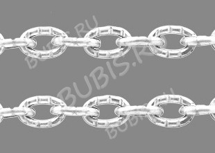 Цепочка I028 с узором звено 4*3мм серебристая (Iron) (50см)