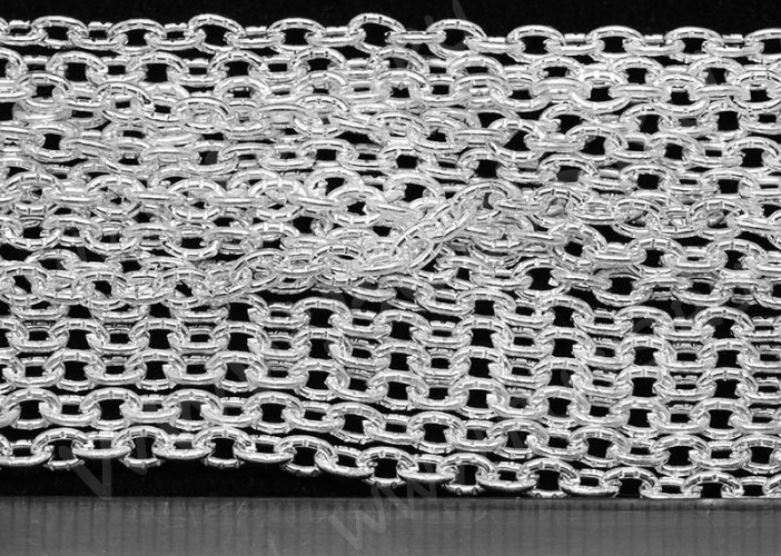 Цепочка I028 с узором звено 4*3мм серебристая (Iron) (50см)