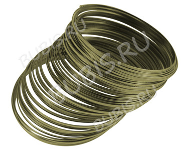 Мемори проволока - пружина - основа для браслета плоская 55*1,2*0,5мм античная бронза (10 витков)
