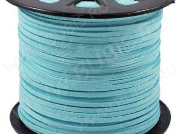 Замшевый шнур 03 плоский 3*1,5мм небесно-голубой (1м)