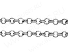 Цепочка I036 "Rolo" округлое звено 2,5*2,5мм цвет платины (Iron) (50см)