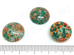 Кабошон стеклянный 31 Круг с узором 16*16*5мм цвет 02 (стекло)