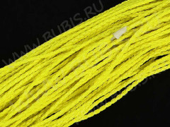 Шнур кожаный 05 кожзам плетёный круглый 3мм ярко-желтый (1м)