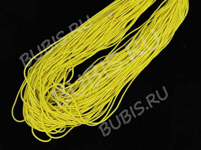 Шнур кожаный 05 кожзам плетёный круглый 3мм ярко-желтый (1м)