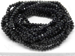 Бусина кристалл гранёный абакус 4,3*4*3,5мм чёрный непрозрачный (имитация Сваровски) (20шт.)