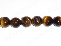 (СКИДКИ!!!) Бусина округлая 10мм Тигровый глаз (камни)(10шт.)