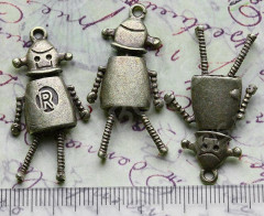 Подвеска Робот 02 3D двигается 37,5*17*6мм античная бронза (литьё)