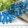 Купить (СКИДКИ!!!) Подвеска Капля гранёная 12*6*5,5мм Хрусталь голубой с АВ прозрачный (имитация Сваровски) (10шт.) с доставкой по России
