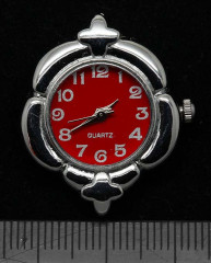 Заготовка для часов 098 27*25,5*7,4мм цвет платины+красный (часы)