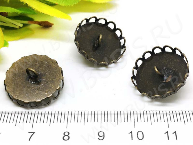 Концевик 065 крышка коннектор с сеттингом 18мм 19*19*9мм античная бронза (Brass)