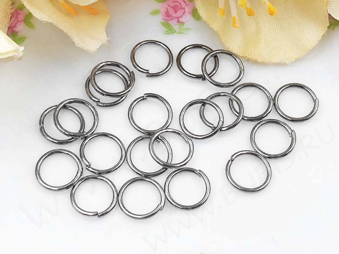 Колечки одинарные обычные 6*0,7мм чёрный никель (Iron) (7г ок. 110шт)