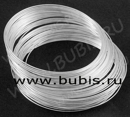 Мемори проволока - пружина - основа для браслета 55*1мм серебристая (10 витков)