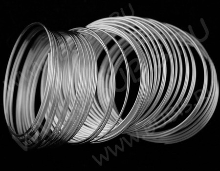 Мемори проволока - пружина - основа для браслета 55*1мм серебристая (10 витков)