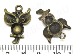 Подвеска Сова 24 27,5*18*4,2мм античная бронза (литьё)