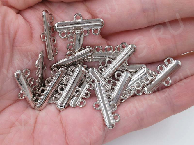 312 Коннектор классика на 4 нити 22,5*10,5*2мм цвет платины (литьё)