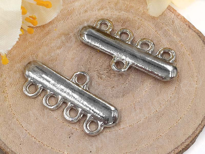 312 Коннектор классика на 4 нити 22,5*10,5*2мм цвет платины (литьё)