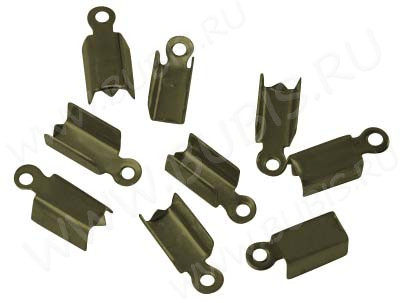 (ОПТ) Зажимы №02 12*4*4мм античная бронза (Iron) (500шт)