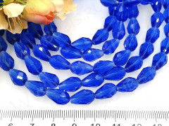 Бусина Капля гранёная 12*8*8мм т.голубая прозрачная (имитация Сваровски)