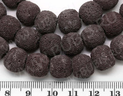 Бусина округлая 12мм Лава шершавая шоколадная (камни)