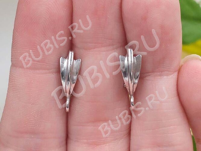 Швензы с английским замком №105 Комета 19*11*5,5мм цвет платины (Brass с родированием) (1 пара)