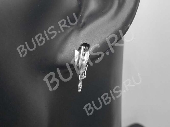 Швензы с английским замком №105 Комета 19*11*5,5мм цвет платины (Brass с родированием) (1 пара)