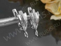 Швензы с английским замком №105 Комета 19*11*5,5мм цвет платины (Brass с родированием) (1 пара)