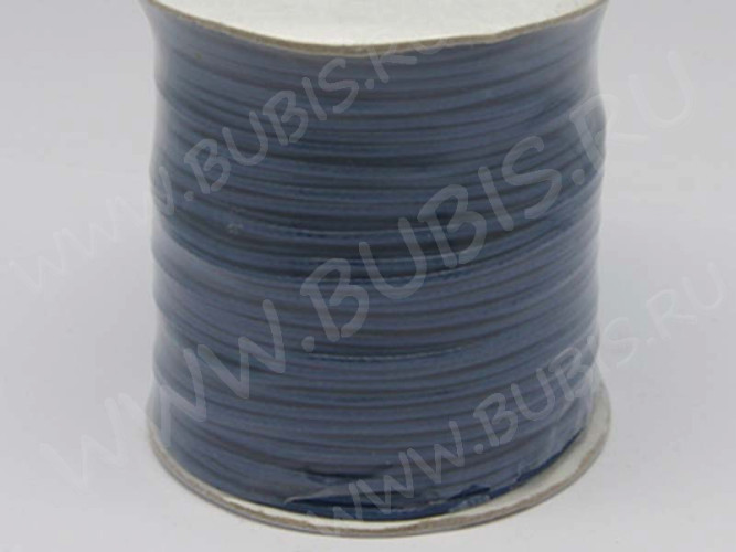 Вощёный полиэстеровый шнур "корейский" 1мм темно-синий (1м)