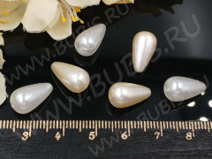 (СКИДКИ!!!) Бусина акриловая Капелька 07 14*8*8мм МИКС белых и айвори жемчужных (акрил) (20шт.)