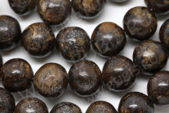 (ОПТ) Бусина округлая 10мм Бронзит (камни) (НИТЬ)