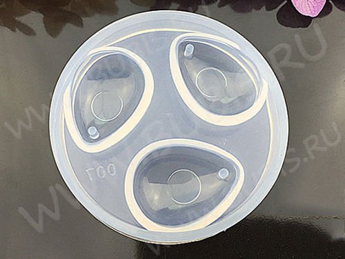 Молд 061 для эпоксидной смолы 6,7*6,7см 3 Капли Подвеска Кулон (силикон)