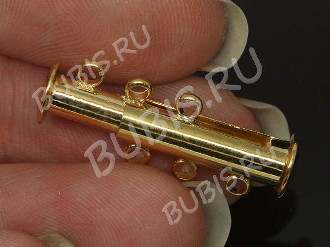 Магнитный замочек №21 слайдер, лифт на 3 нити 20*10*7мм золотистый (Brass)