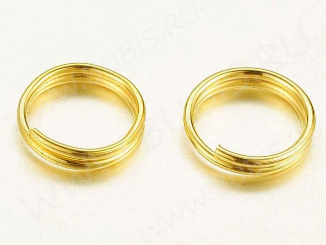 (СКИДКИ!!!) Колечки двойной крутки 7мм золотистые (Iron) (50шт)