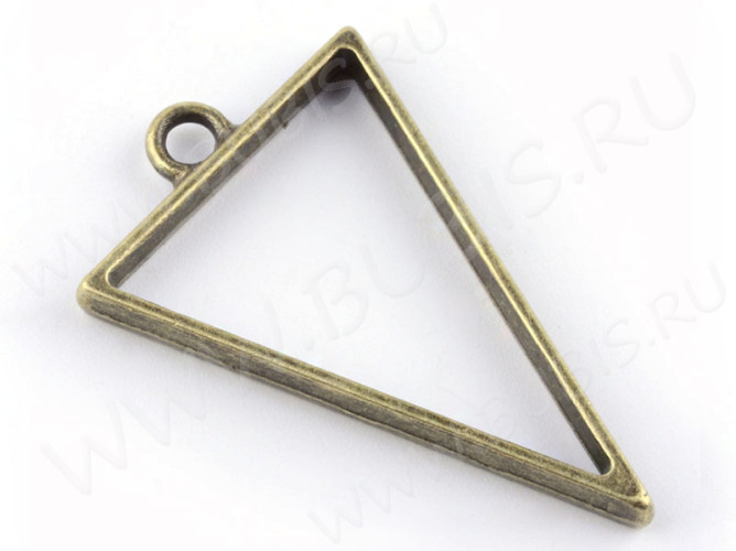 Подвеска Рамка 10 Треугольник 39*25*3,5мм античная бронза (литьё)