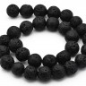 Купить Бусина округлая 14мм Лава вулканическая чёрная (камни) с доставкой по России