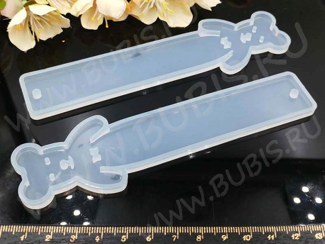 Молд 091 для эпоксидной смолы Закладка Медвежонок 142*35*4,6мм (силикон)