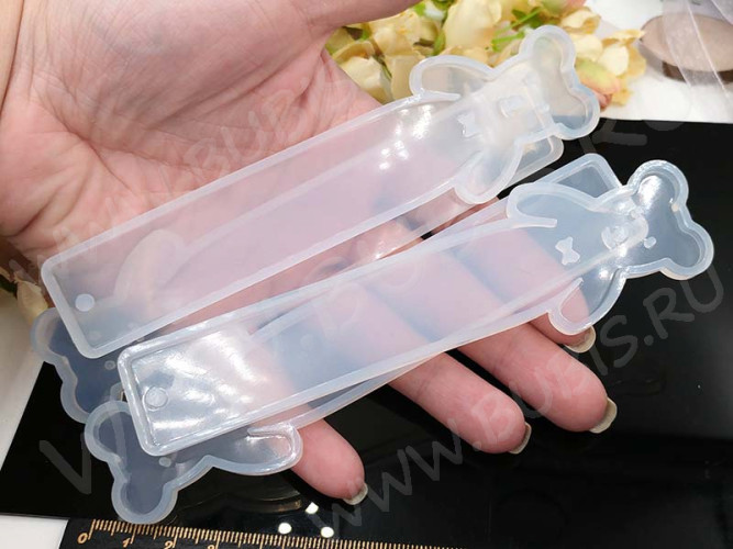 Молд 091 для эпоксидной смолы Закладка Медвежонок 142*35*4,6мм (силикон)