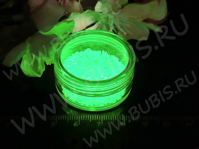 Люминофор 02 Bubis Crafts крупная крошка 1-2мм зелёное свечение (5г)