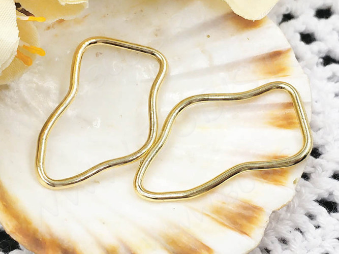 Кольцо декоративное 27 Лужа облако 33*20*1,3мм светлое золото (LUX Китай) (сплав)