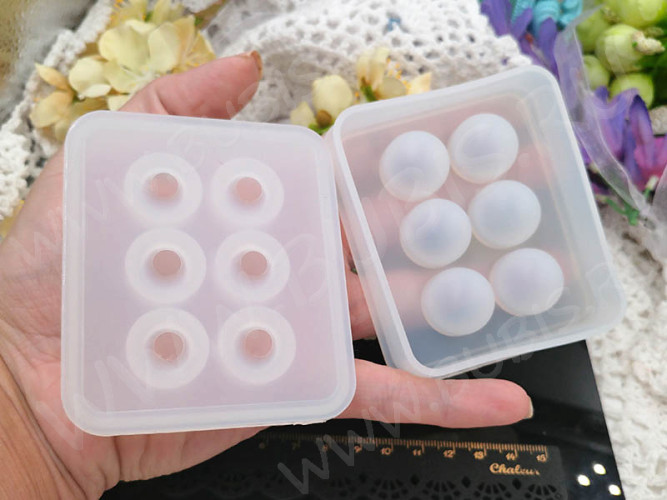 Молд 120 для эпоксидной смолы 81*70*18мм Шары (сферы) 16мм (силикон)