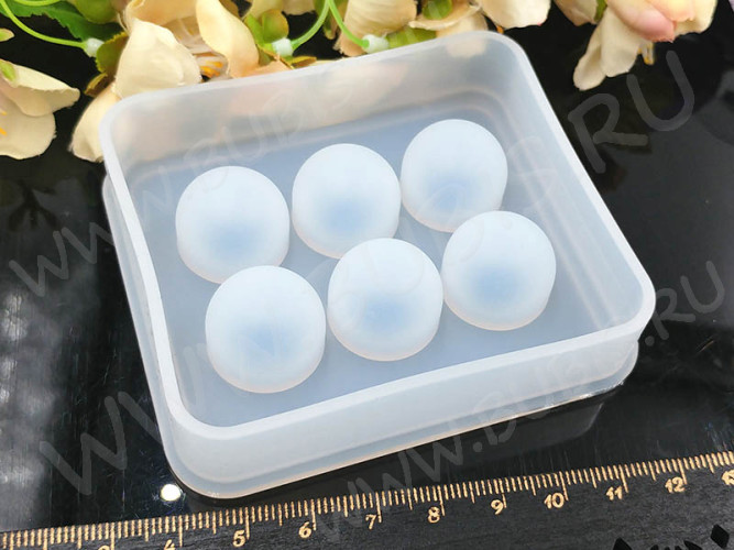 Молд 120 для эпоксидной смолы 81*70*18мм Шары (сферы) 16мм (силикон)