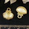 Купить (СКИДКИ!!!) Подвеска Раковина 13 15*12,5*2,5мм золотистая (литьё) (10шт.) с доставкой по России