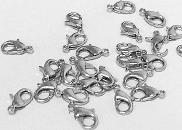 (СКИДКИ!!!) Замочек карабин №011 из латуни малый 9,5*5,5*2,5мм цвет платины, без никеля (Brass) (10шт.)