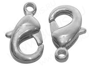 (СКИДКИ!!!) Замочек карабин №011 из латуни малый 9,5*5,5*2,5мм цвет платины, без никеля (Brass) (10шт.)