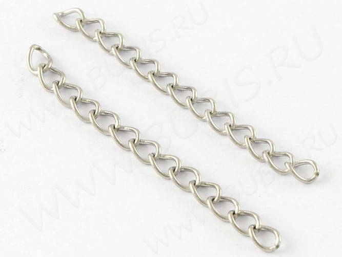 (СКИДКИ!!!) Цепочка удлинительная 03 неразъемная паяная 4*2,9*40мм цвет платины (Хирургическая сталь)(10шт)