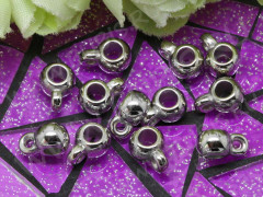 Бусина с петлёй 046 Бейл классика акриловый 9*6*4мм цвет платины (АКРИЛ CCB) (10шт.)