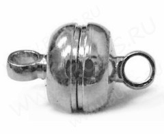 Магнитный замочек №12 с петельками 12*7*7мм цвет платины (Brass)
