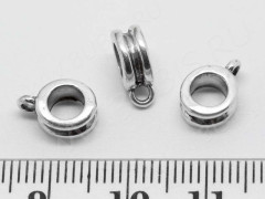 (СКИДКИ!!!) Бусина с петлёй 041 Бейл 2 полоски 10,5*7*4мм античное серебро (литьё) (10шт.)