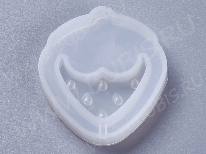 Молд 263 для эпоксидной смолы 45*40*9мм Шейкер/рамка Клубника (силикон)