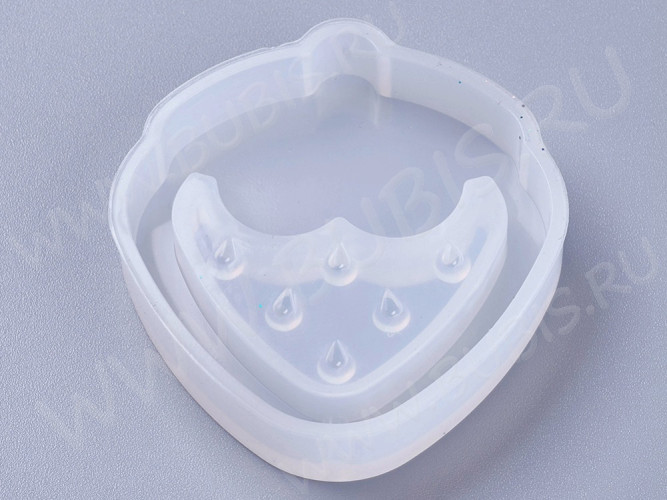 Молд 263 для эпоксидной смолы 45*40*9мм Шейкер/рамка Клубника (силикон)